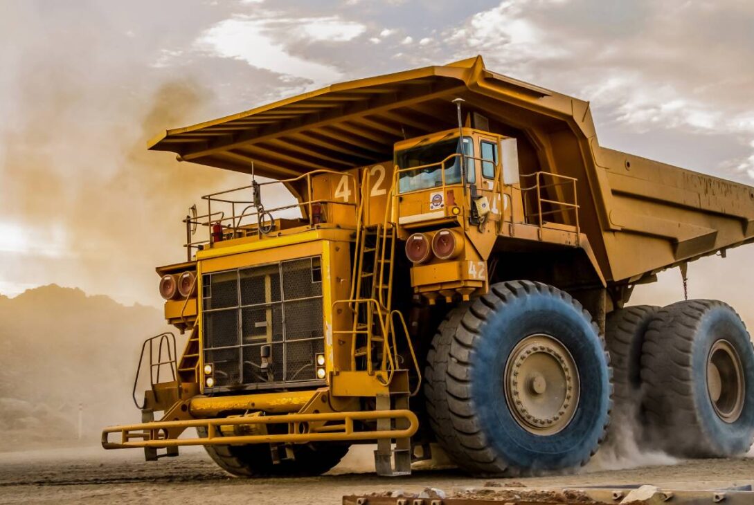 A heavy dump truck used for Platinum Mining in South Africa