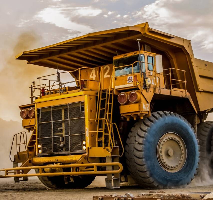 A heavy dump truck used for Platinum Mining in South Africa