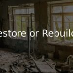 An abandoned Soviet military barracks in a military unit. Empty grunge abandoned ruined room with shabby walls and sunlight from large windows. Grungy warehouse basement background. Copy text space